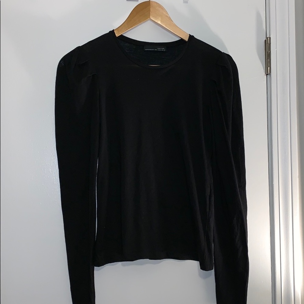 Cute black Zara top with great shoulder pleats